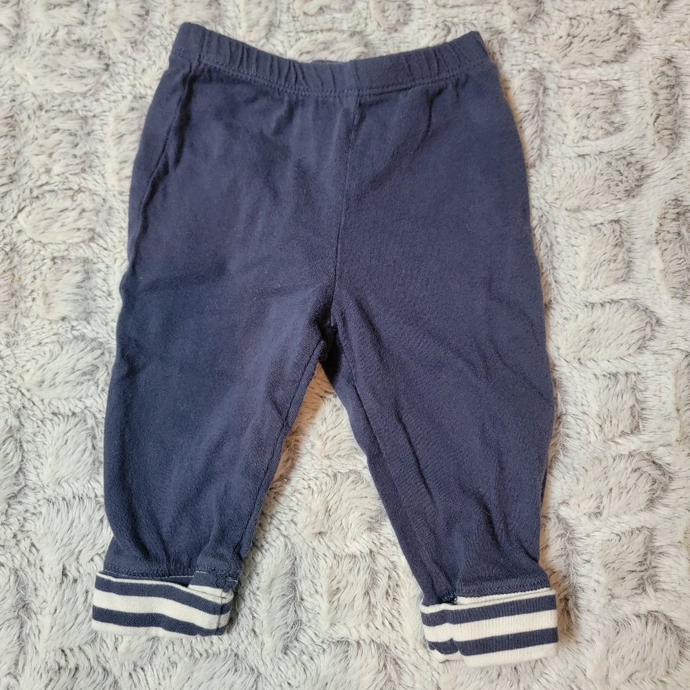 Baby Gap Navy Blue Pants with Striped Cuffs - 6-12m